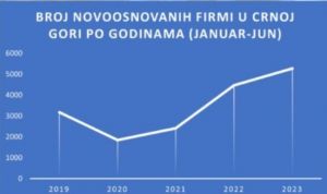 Статистика новых компаний в Черногории